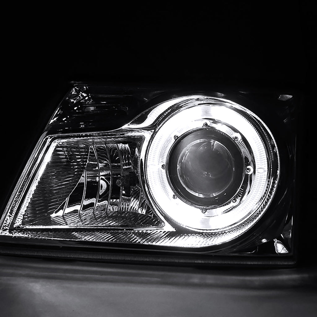 1998-2000 Ford Ranger Halo Projector Headlights (Chrome Housing/Clear Lens)