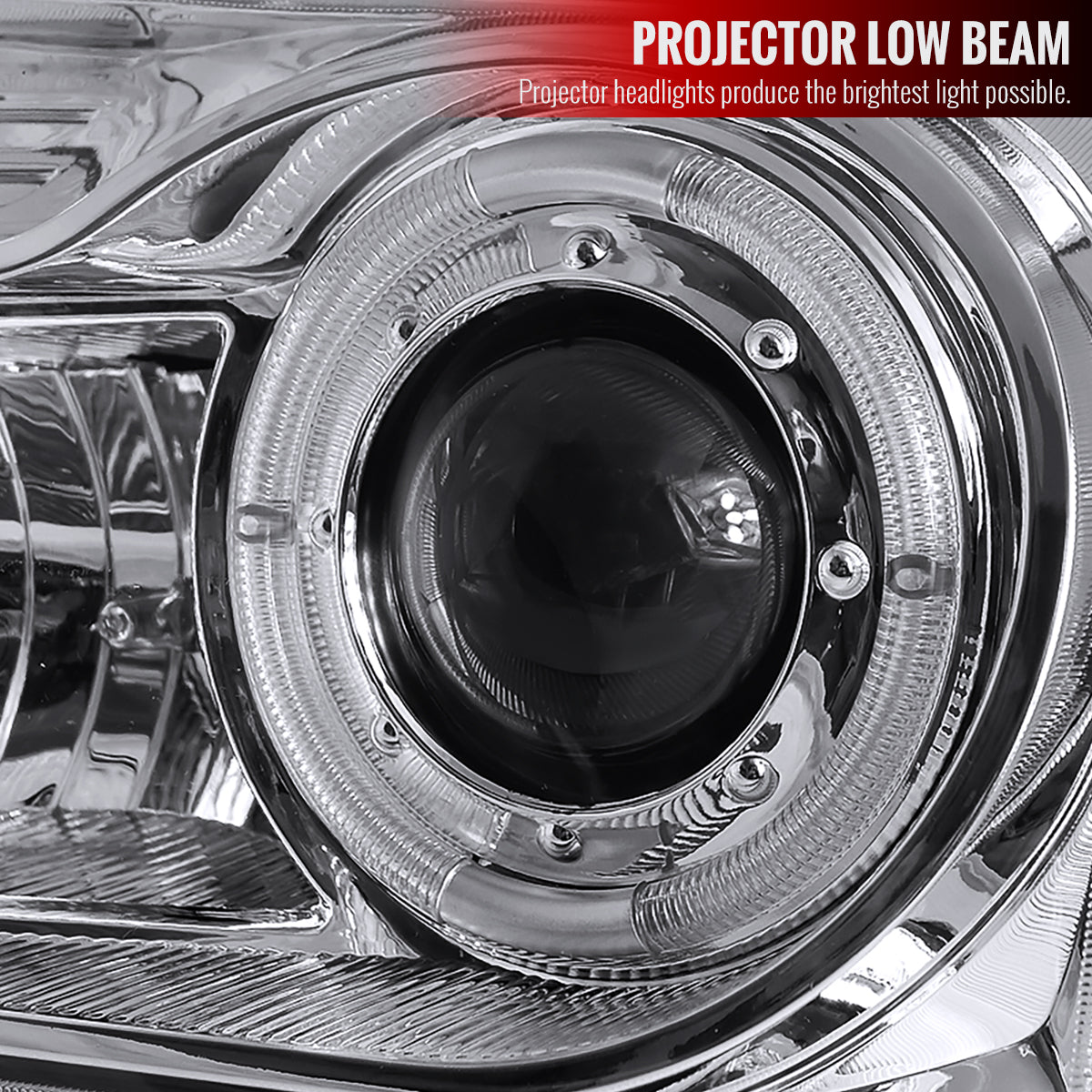 1998-2000 Ford Ranger Halo Projector Headlights (Chrome Housing/Clear Lens)