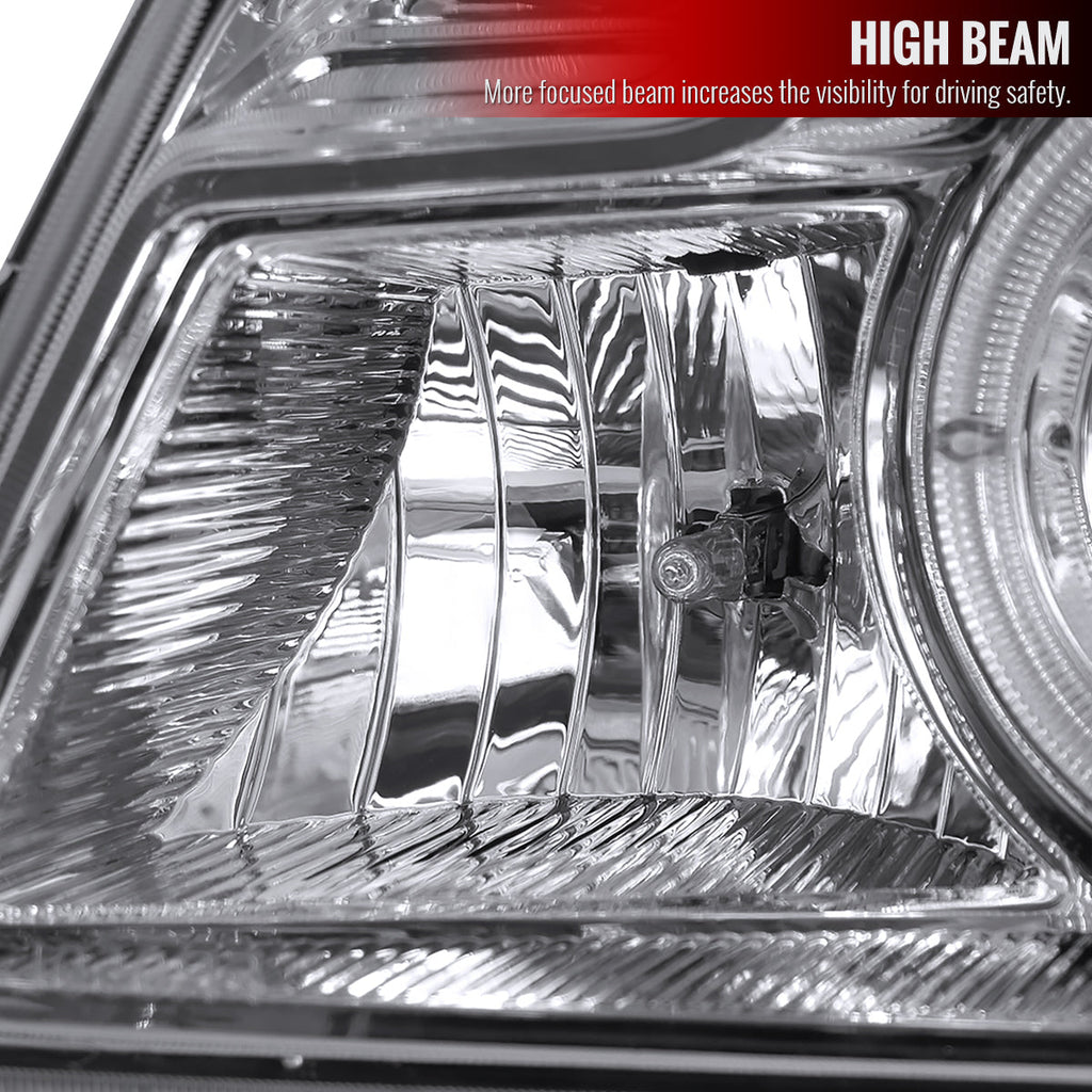 1998-2000 Ford Ranger Halo Projector Headlights (Chrome Housing/Clear Lens)