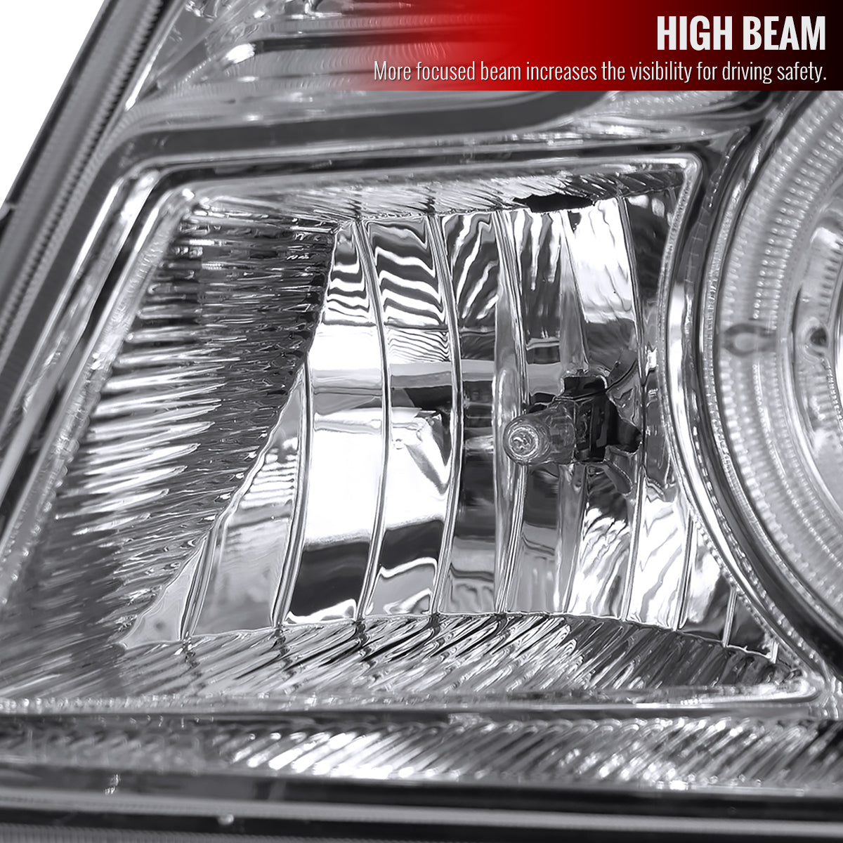 1998-2000 Ford Ranger Halo Projector Headlights (Chrome Housing/Clear Lens)