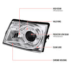 1998-2000 Ford Ranger Halo Projector Headlights (Chrome Housing/Clear Lens)