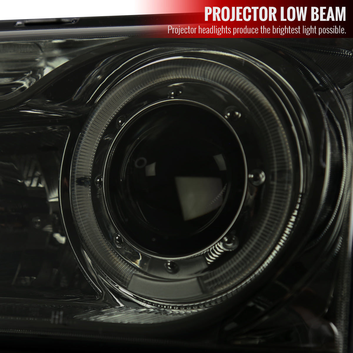 1998-2000 Ford Ranger Halo Projector Headlights (Chrome Housing/Smoked Lens)