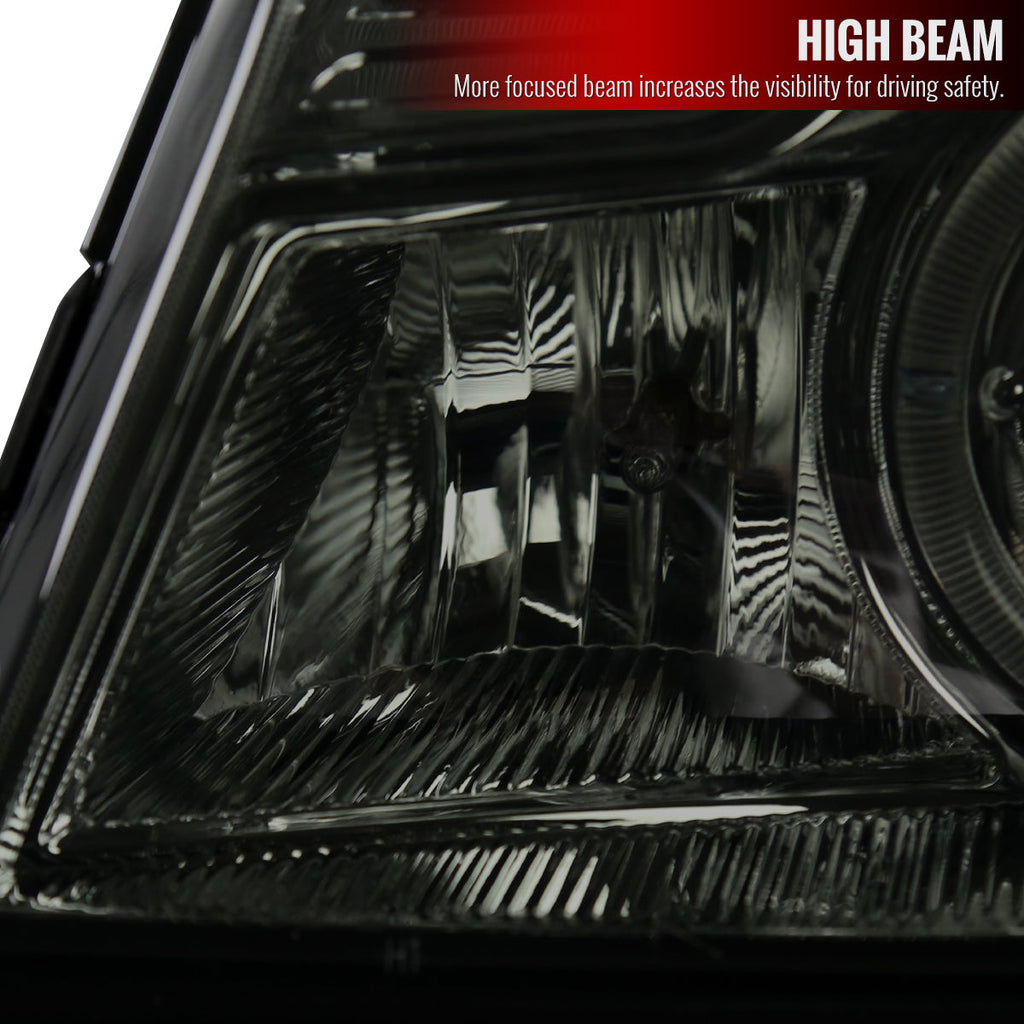 1998-2000 Ford Ranger Halo Projector Headlights (Chrome Housing/Smoked Lens)