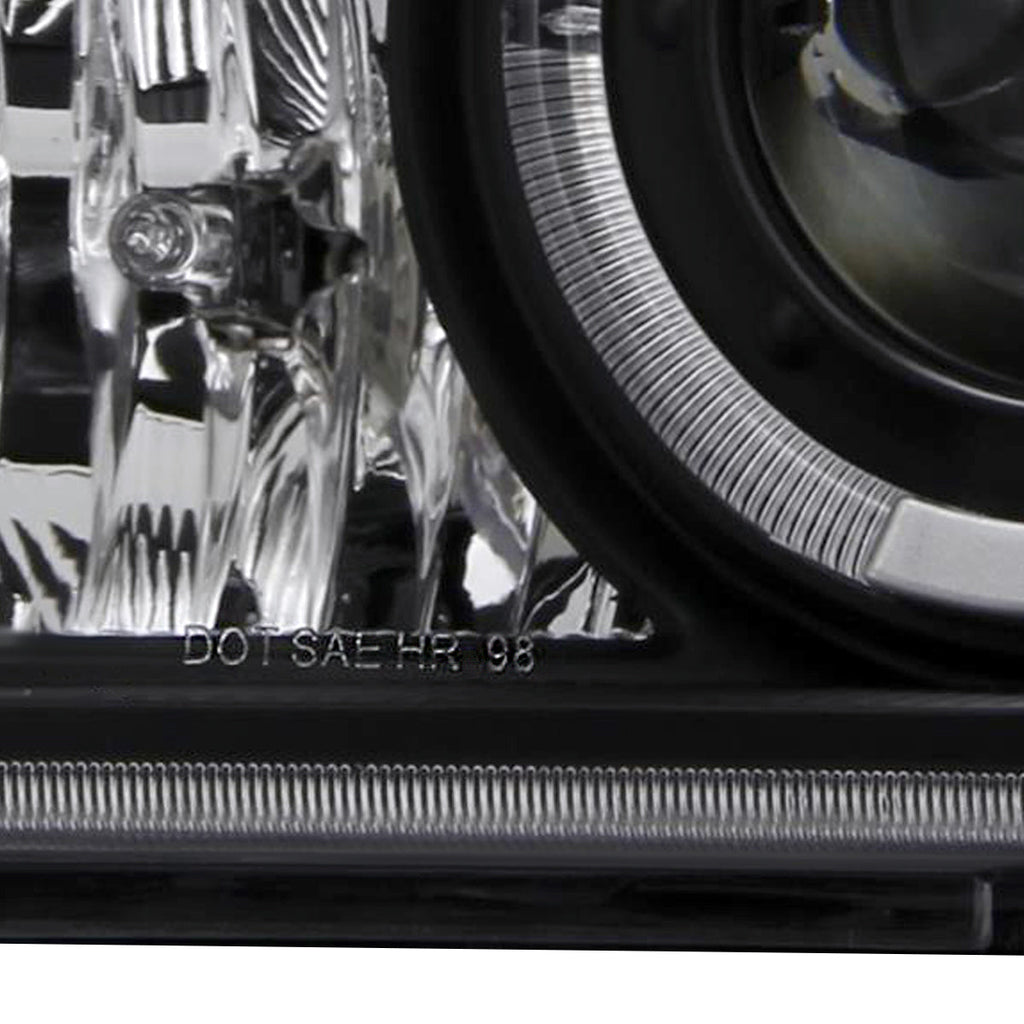 1998-2000 Ford Ranger Halo Projector Headlights (Matte Black Housing/Clear Lens)