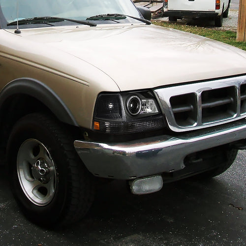 1998-2000 Ford Ranger Halo Projector Headlights (Matte Black Housing/Clear Lens)