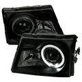 1998-2000 Ford Ranger Halo Projector Headlights (Black Housing/Smoked Lens)