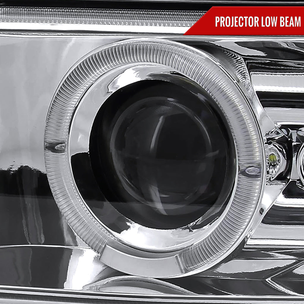 1999-2002 Chevrolet Silverado/ 2000-2006 Chevrolet Tahoe/Suburban Dual Halo Projector Headlights with LED Sequential Turn Signal Bumper Lights (Chrome Housing/Clear Lens)