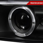 1999-2002 Chevrolet Silverado/ 2000-2006 Chevrolet Tahoe/Suburban Dual Halo Projector Headlights with LED Sequential Turn Signal Bumper Lights (Matte Black Housing/Clear Lens)