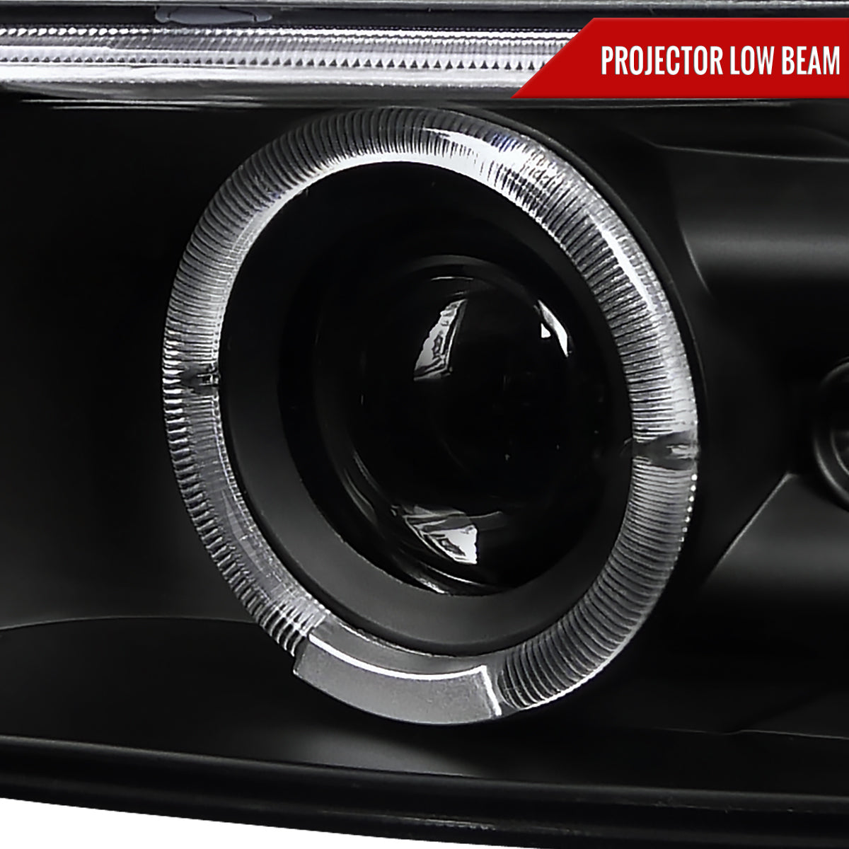 1999-2002 Chevrolet Silverado/ 2000-2006 Chevrolet Tahoe/Suburban Dual Halo Projector Headlights with LED Sequential Turn Signal Bumper Lights (Matte Black Housing/Clear Lens)