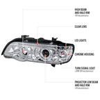 2001-2003 BMW E53 X5 Dual Halo Projector Headlights (Chrome Housing/Clear Lens)