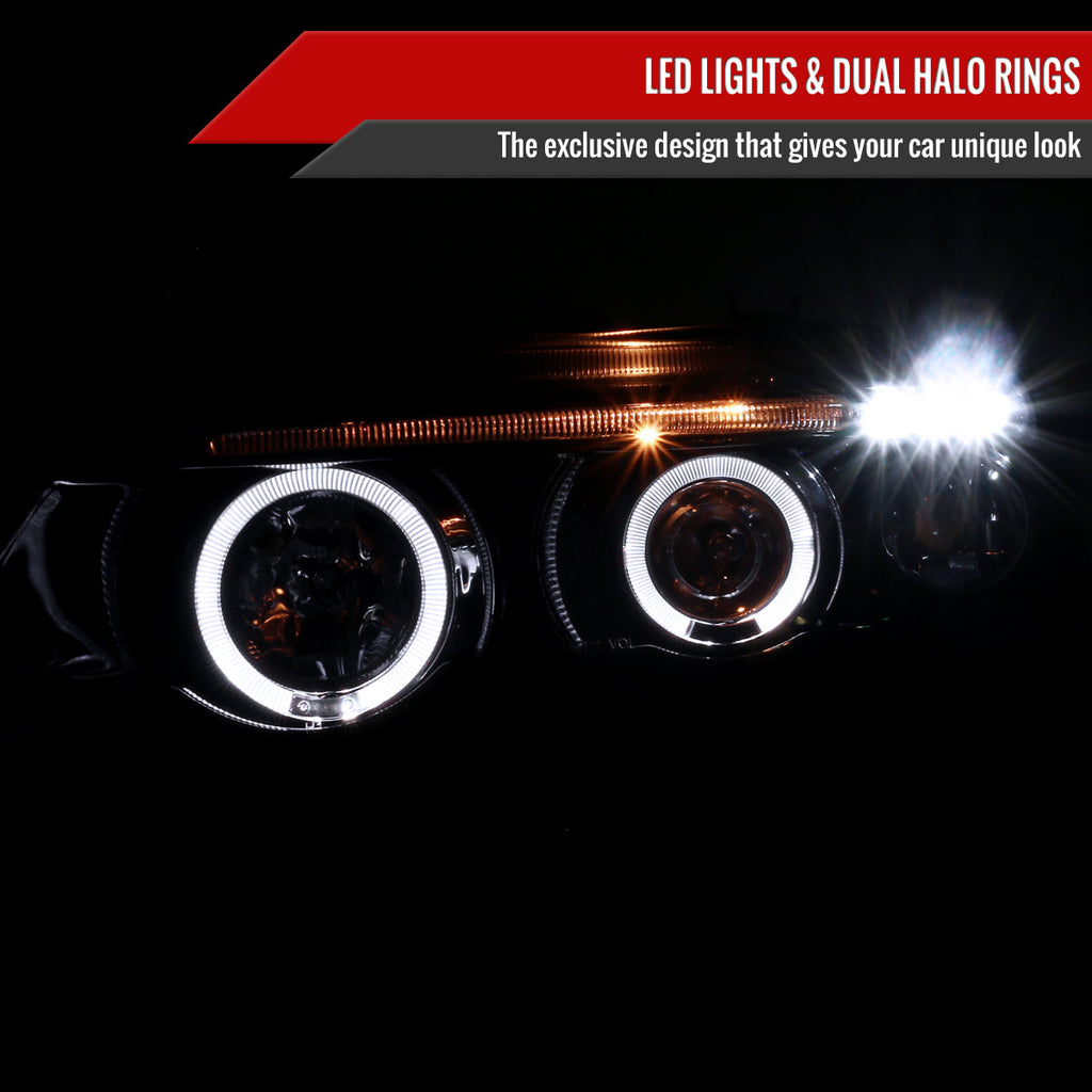 2001-2003 BMW E53 X5 Dual Halo Projector Headlights (Glossy Black Housing/Smoked Lens)
