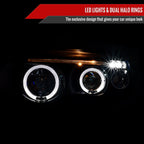 2001-2003 BMW E53 X5 Dual Halo Projector Headlights (Matte Black Housing/Clear Lens)