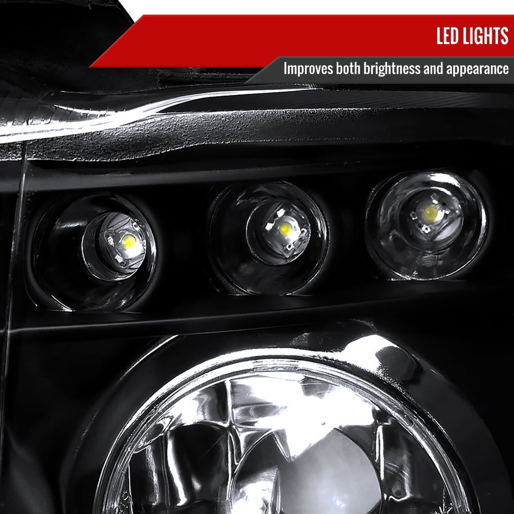 2001-2003 BMW E53 X5 Dual Halo Projector Headlights (Matte Black Housing/Clear Lens)