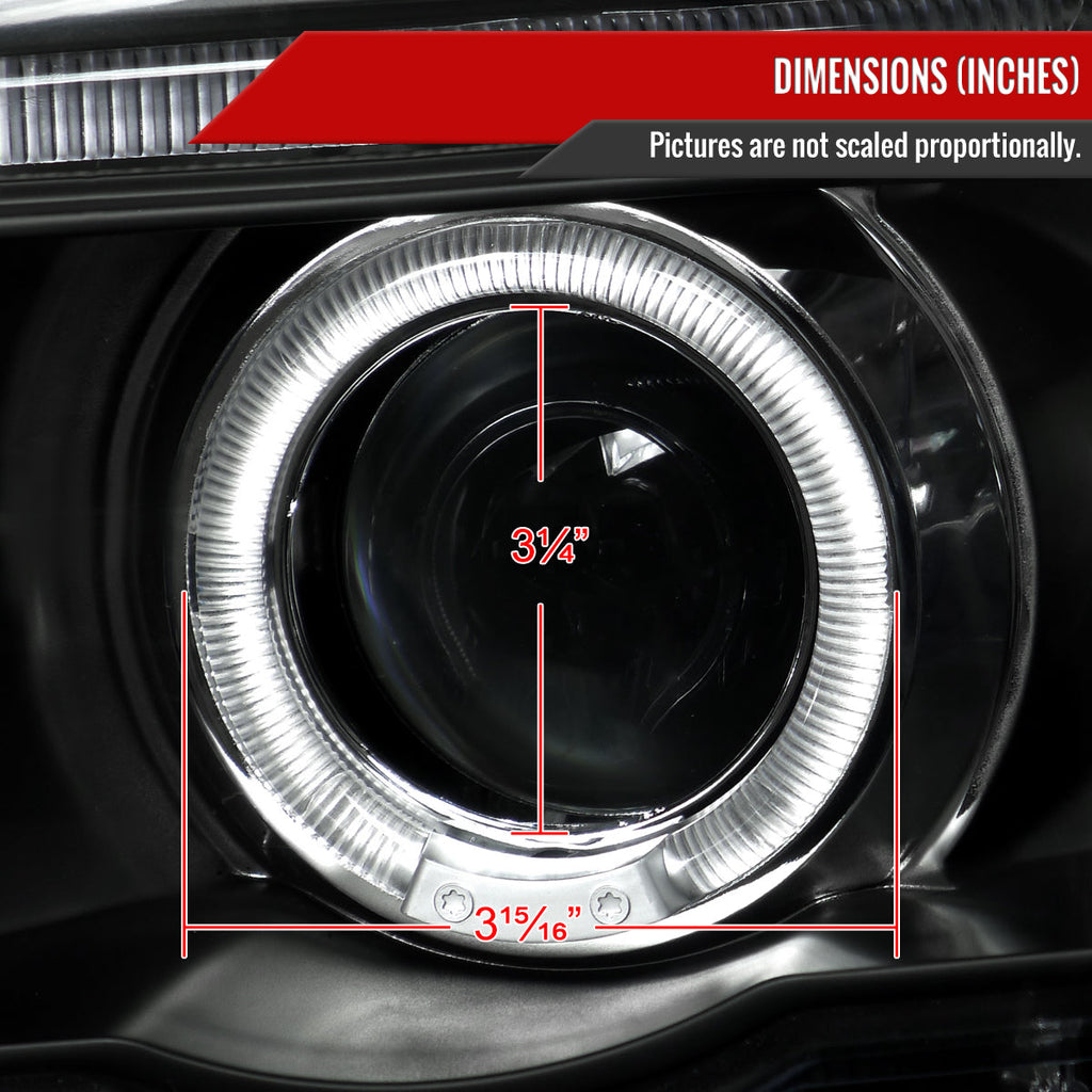 2001-2003 BMW E53 X5 Dual Halo Projector Headlights (Matte Black Housing/Clear Lens)