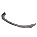 Universal Glossy Black/Red Trim Polypropylene 3PC Bumper Lip Set