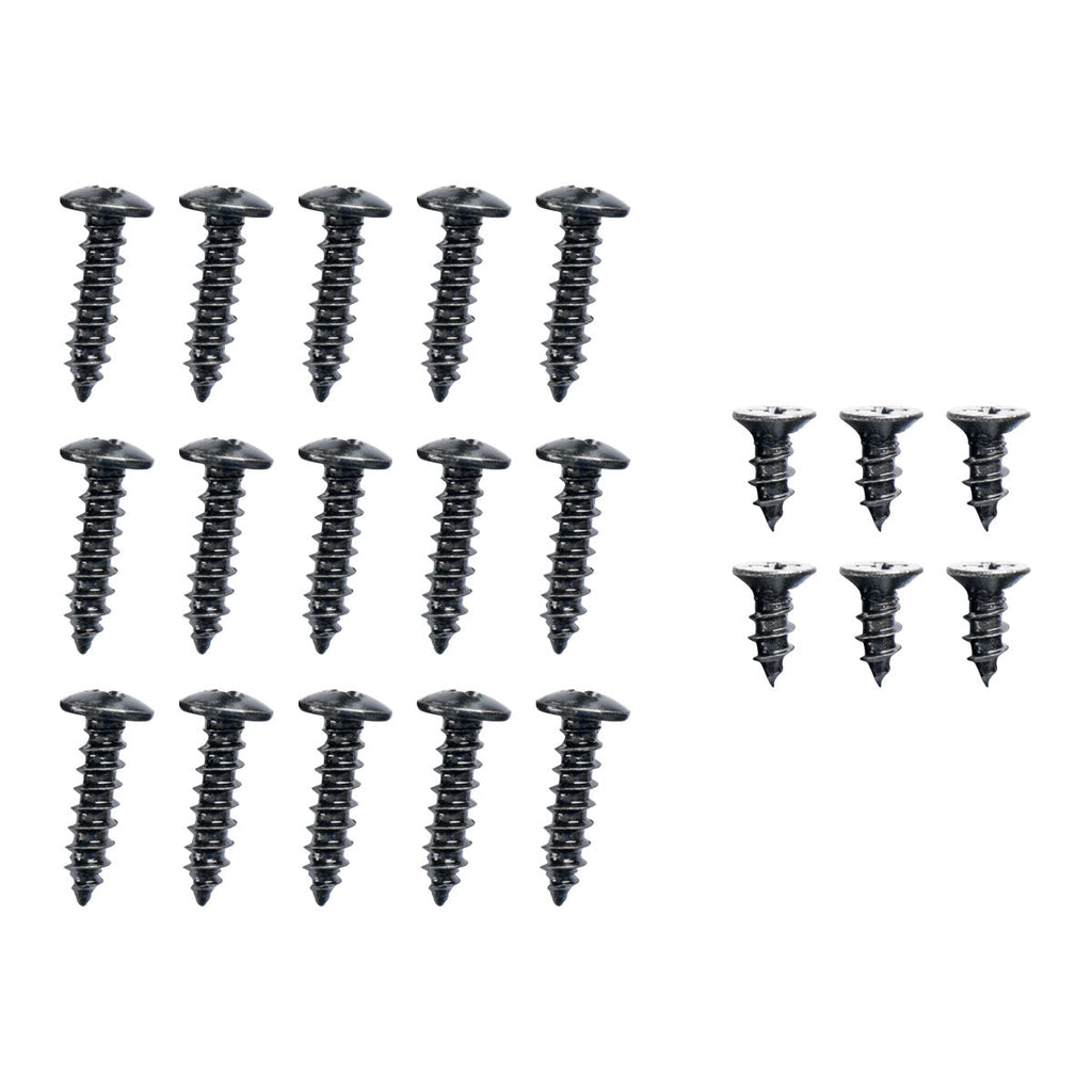 Universal Glossy Black/Red Trim Polypropylene 3PC Bumper Lip Set