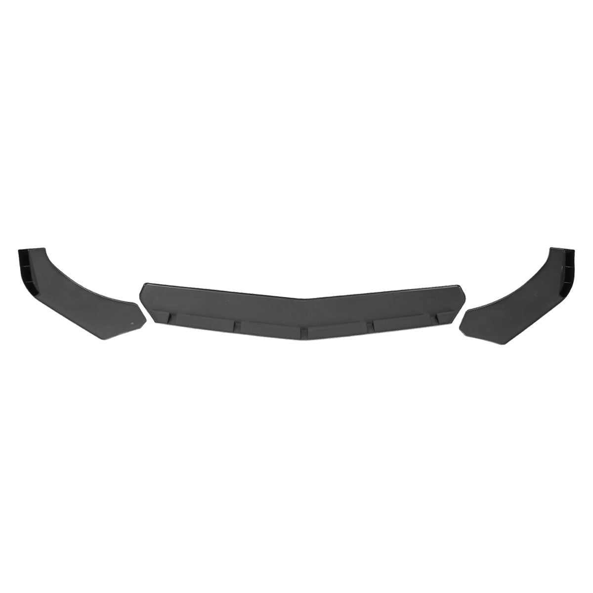 Universal Matte Black Polypropylene 3PC Front Bumper Lip Set