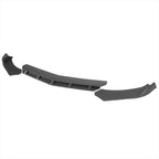 Universal Matte Black Polypropylene 3PC Front Bumper Lip Set