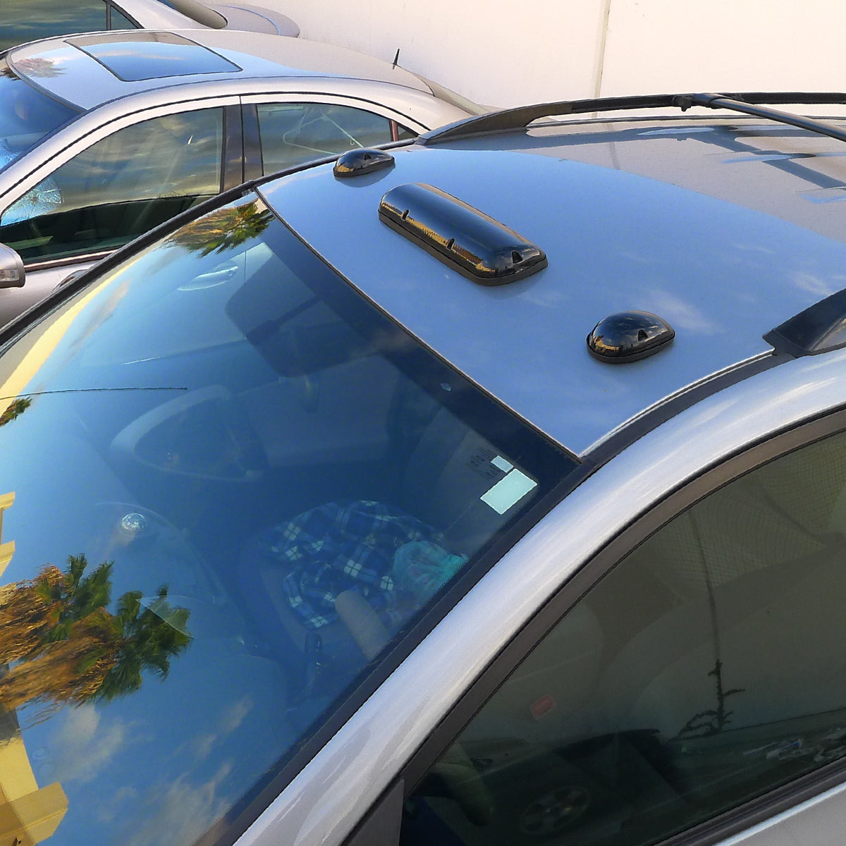 Universal 3PC Set Roof Cab Amber LED Lights (Black Housing/Smoked Lens)