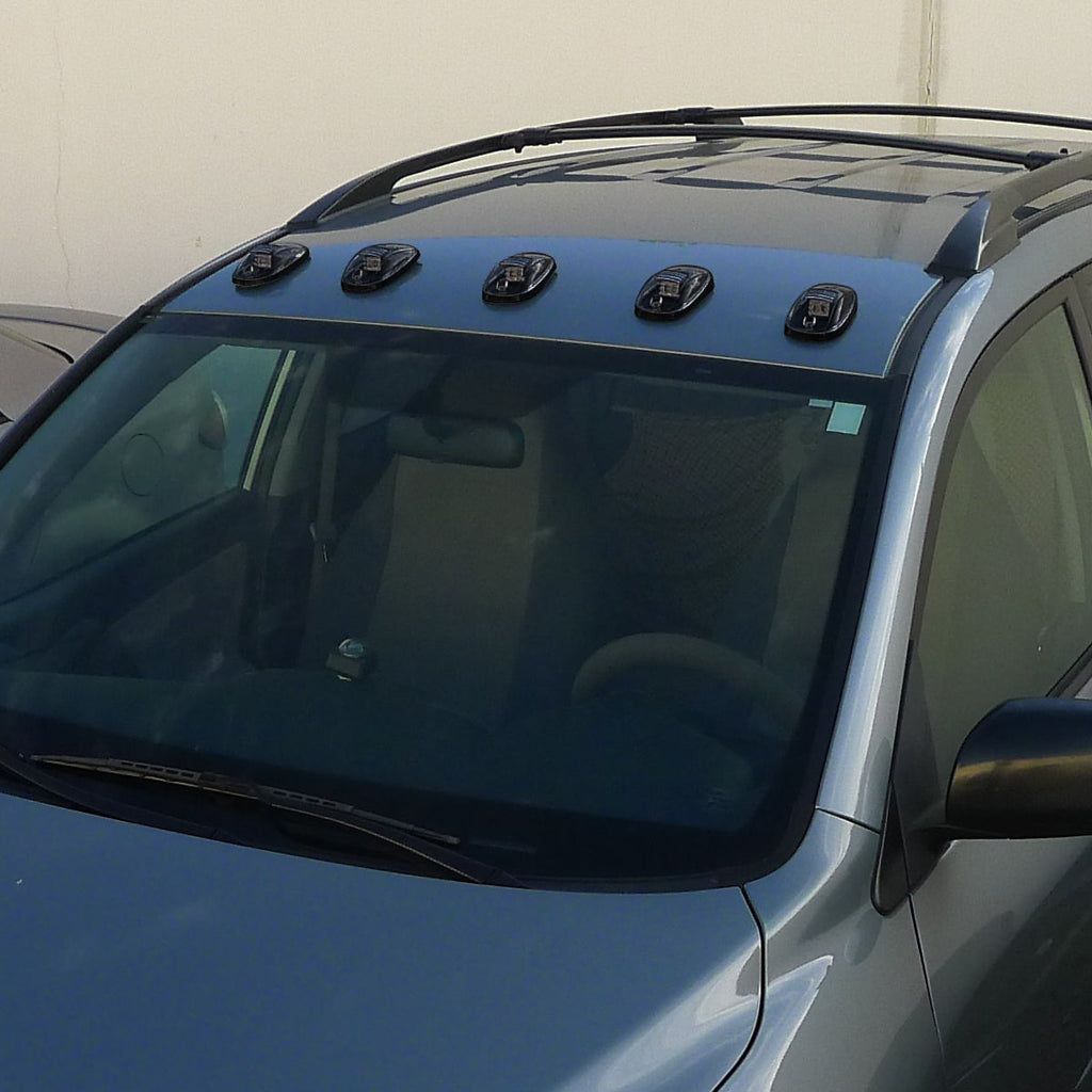 Universal 5PC Set Roof Cab Amber LED Lights (Black Housing/Smoked Lens)