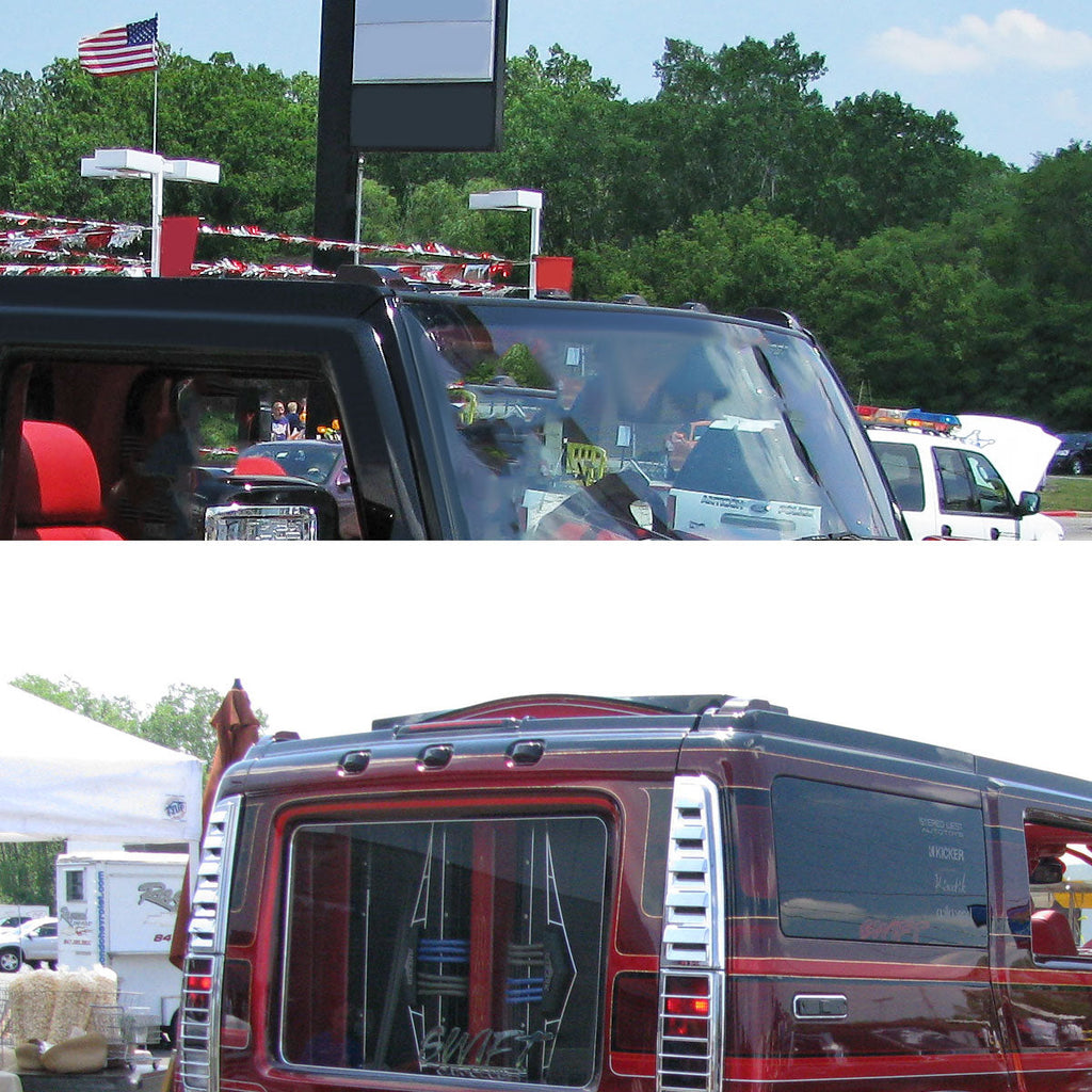 2003-2009 Hummer H2 / 2005-2009 H2 SUT 10PC Roof Top LED Cab Marker Lights (Chrome Housing/Smoked Lens)