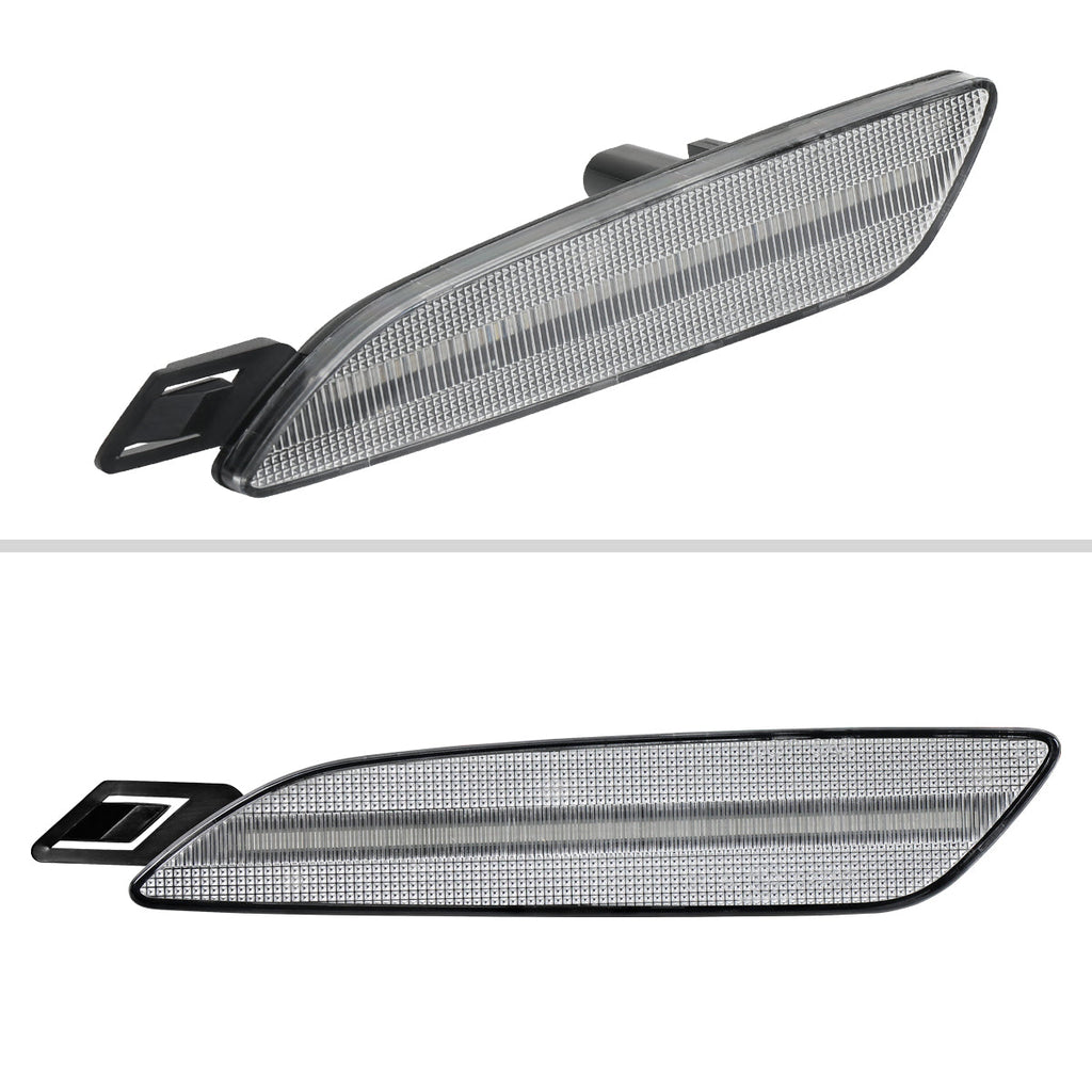 2015-2018 Porsche Cayenne 958 Front Bumper LED Side Marker Turn Signal Lights (Chrome Housing / Clear Lens)