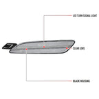 2015-2018 Porsche Cayenne 958 Front Bumper LED Side Marker Turn Signal Lights (Chrome Housing / Clear Lens)