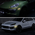 2015-2018 Porsche Cayenne 958 Front Bumper LED Side Marker Turn Signal Lights (Chrome Housing / Clear Lens)