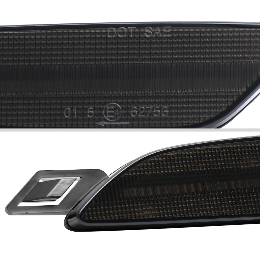 2015-2018 Porsche Cayenne 958 Front Bumper LED Side Marker Turn Signal Lights (Chrome Housing / Smoked Lens)