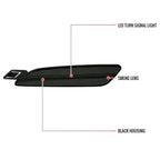 2015-2018 Porsche Cayenne 958 Front Bumper LED Side Marker Turn Signal Lights (Chrome Housing / Smoked Lens)