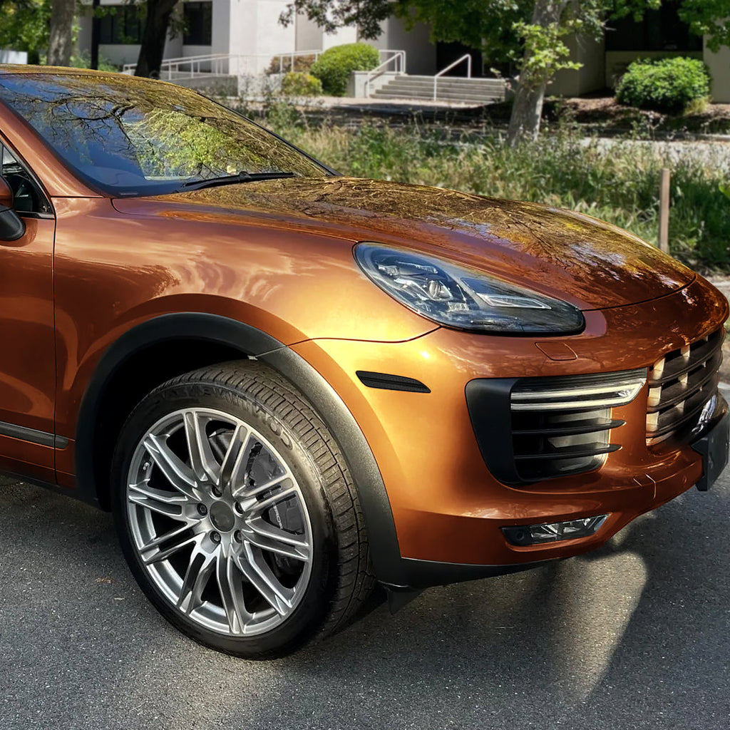 2015-2018 Porsche Cayenne 958 Front Bumper LED Side Marker Turn Signal Lights (Chrome Housing / Smoked Lens)