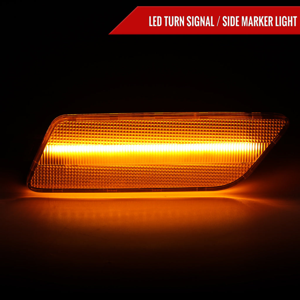2014-2022 Porsche Macan Front Bumper LED Side Marker Turn Signal Lights (Chrome Housing / Clear Lens)