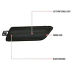 2014-2022 Porsche Macan Front Bumper LED Side Marker Turn Signal Lights (Chrome Housing / Smoked Lens)