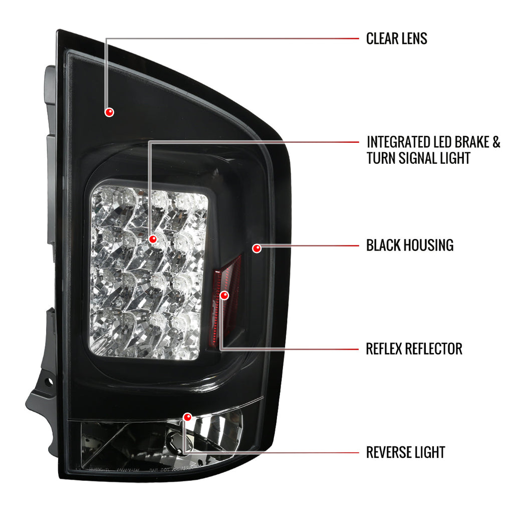 2005-2015 Nissan Armada LED Tail Lights (Matte Black Housing/Clear Lens)