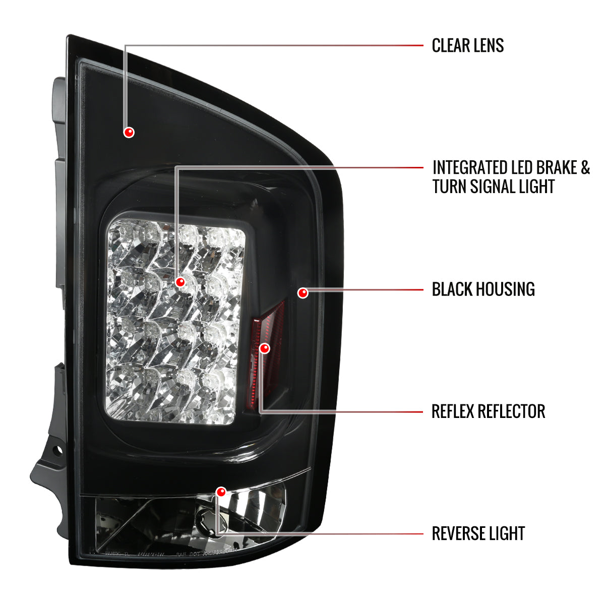 2005-2015 Nissan Armada LED Tail Lights (Matte Black Housing/Clear Lens)