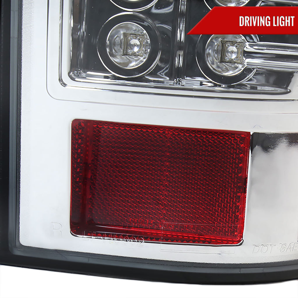 2007-2012 Chevrolet Avalanche LED Tail Lights (Chrome Housing/Clear Lens)