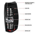 2007-2012 Chevrolet Avalanche LED Tail Lights (Matte Black Housing/Clear Lens)