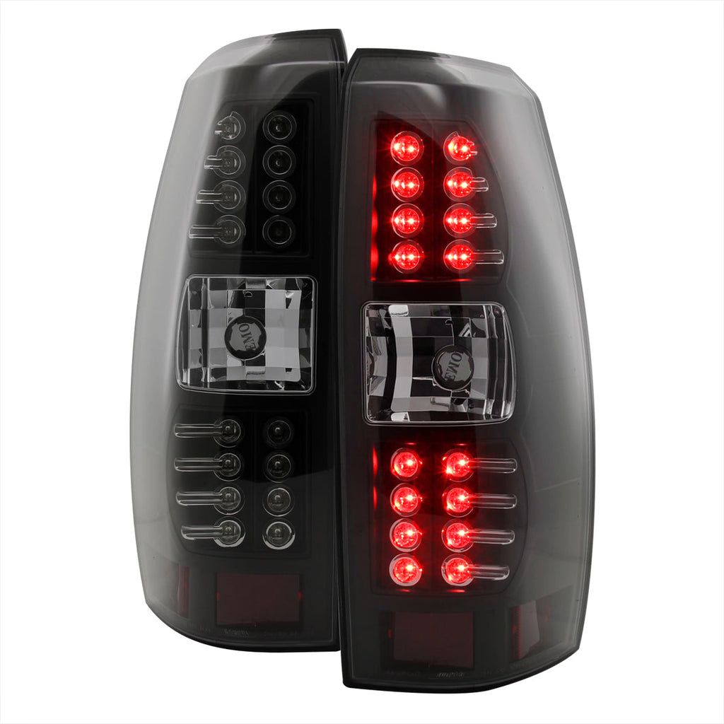 2007-2012 Chevrolet Avalanche LED Tail Lights (Matte Black Housing/Clear Lens)