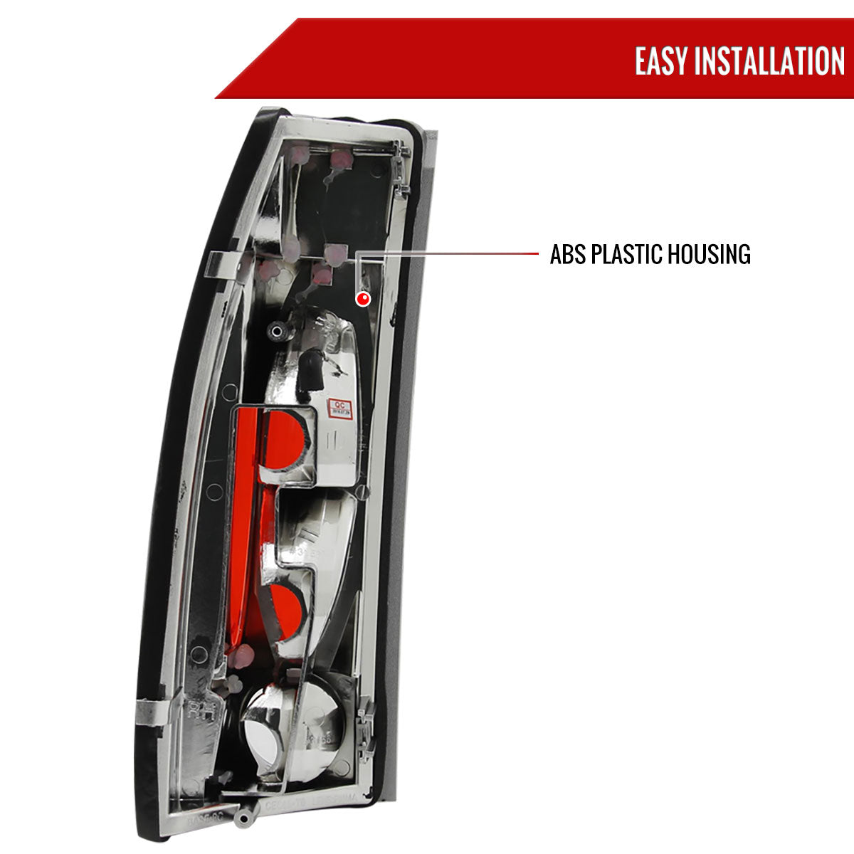 1988-2000 Chevrolet C/K C10/Silverado/Tahoe/Suburban GMC Sierra/Jimmy/Yukon Tail Lights (Chrome Housing/Clear Lens)