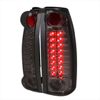 1988-2000 Chevrolet C/K C10/Silverado/Tahoe/Suburban GMC Sierra/Jimmy/Yukon LED Tail Lights (Chrome Housing/Smoked Lens)