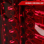 1988-2000 Chevrolet C/K C10/Silverado/Tahoe/Suburban GMC Sierra/Jimmy/Yukon LED Tail Lights (Chrome Housing/Red Clear Lens)