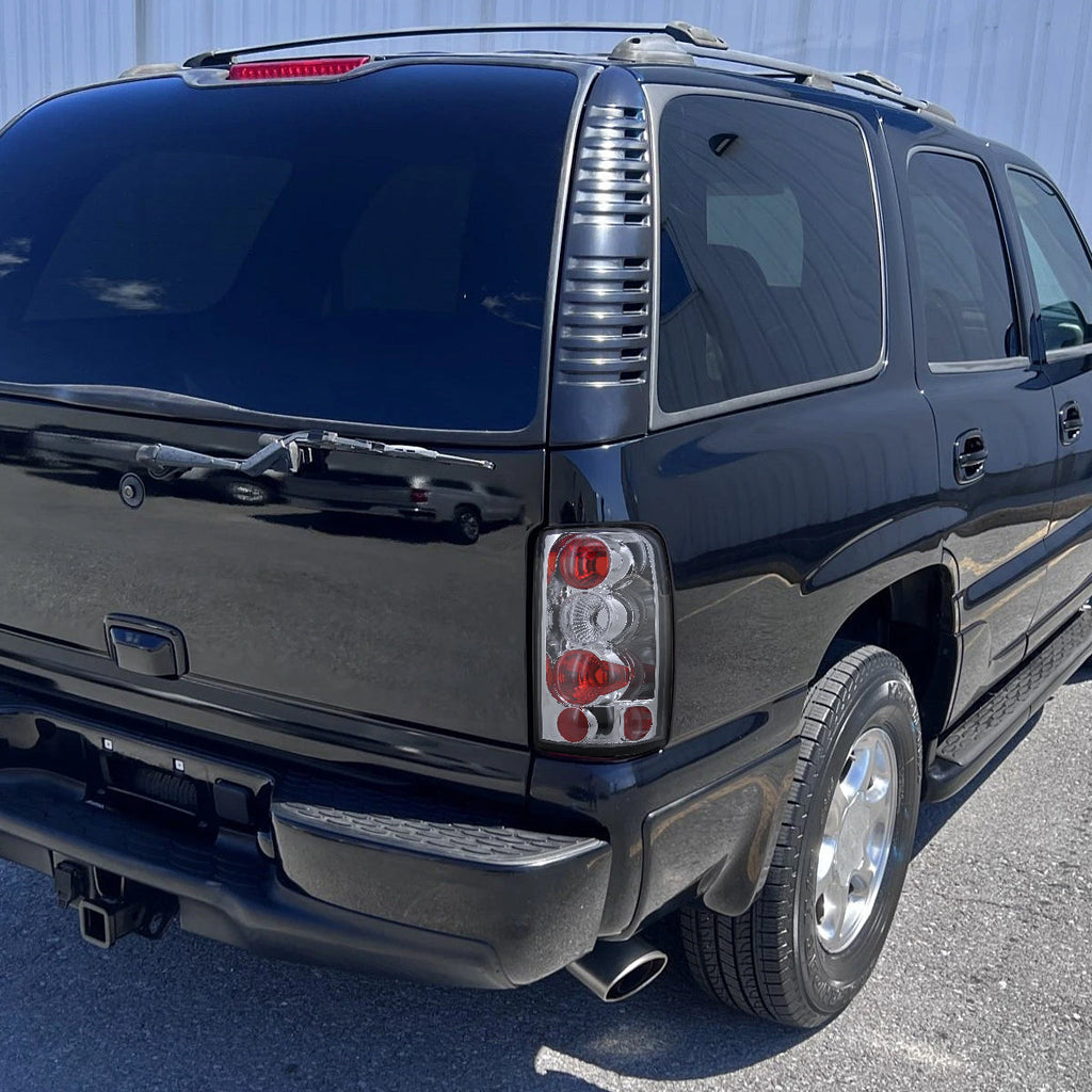 2000-2006 Chevrolet GMC Tahoe/Yukon/Suburban Tail Lights (Chrome Housing/Clear Lens)