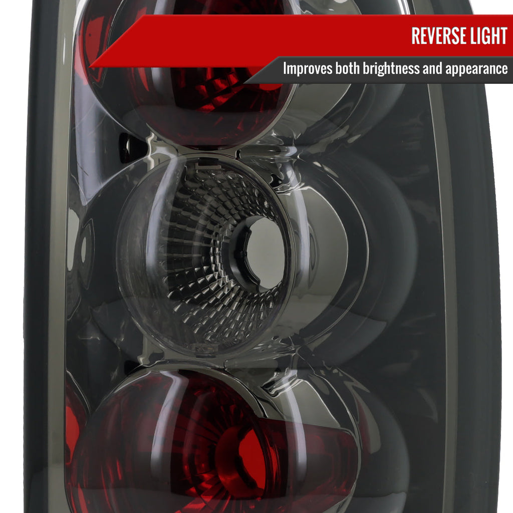 2000-2006 Chevrolet Suburban/Tahoe GMC Yukon/Yukon XL Tail Lights (Chrome Housing/Smoked Lens)