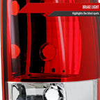 2000-2006 Chevrolet Suburban/Tahoe GMC Yukon/Yukon XL Tail Lights (Chrome Housing/Red Clear Lens)