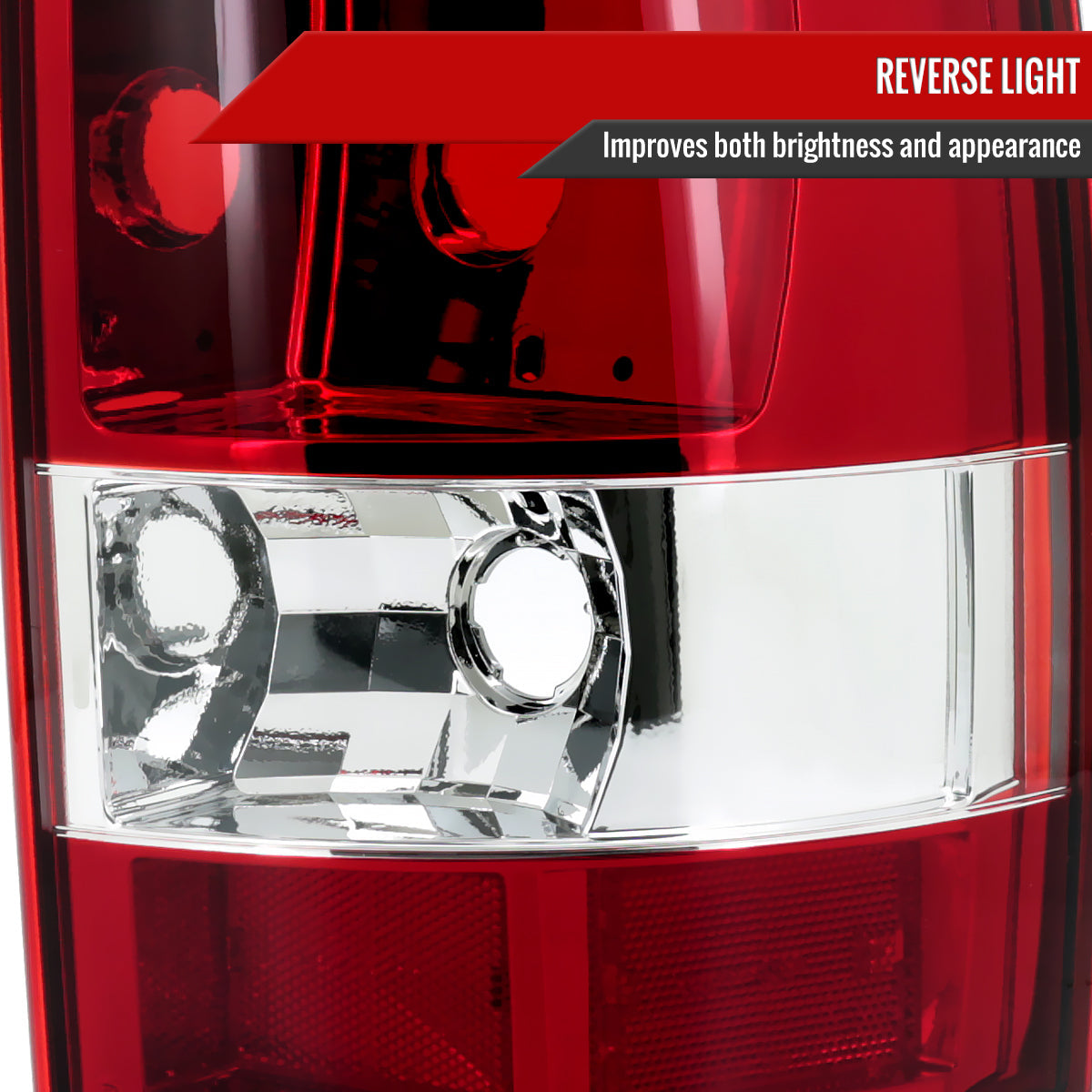 2000-2006 Chevrolet Suburban/Tahoe GMC Yukon/Yukon XL Tail Lights (Chrome Housing/Red Clear Lens)