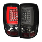 2000-2006 Chevrolet Suburban/Tahoe GMC Yukon/Yukon XL LED C Bar Tail Lights (Chrome Housing/Smoked Lens)