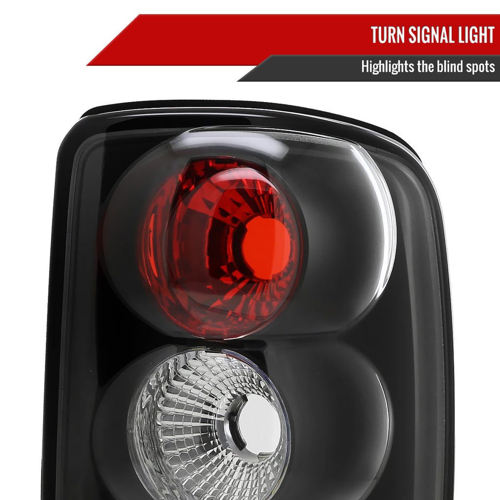 2000-2006 Chevrolet GMC Suburban/Tahoe/Yukon Tail Lights (Matte Black Housing/Clear Lens)