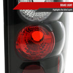 2000-2006 Chevrolet GMC Suburban/Tahoe/Yukon Tail Lights (Matte Black Housing/Clear Lens)