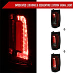 2007-2014 Chevrolet Tahoe/Suburban / 2007-2014 GMC Yukon/Yukon Denali LED Sequential Turn Signal Tail Lights (Glossy Black Housing/Smoked Lens)