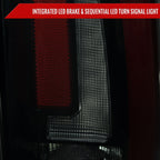 2007-2014 Chevrolet Tahoe/Suburban / 2007-2014 GMC Yukon/Yukon Denali LED Sequential Turn Signal Tail Lights (Glossy Black Housing/Smoked Lens)